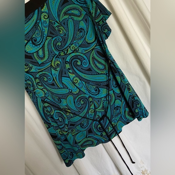 Vintage/Retro APT.9 Sz-LP Paisley Top-Deep Riveted Neckline, Waist Ties, In VGUC - Picture 6 of 16